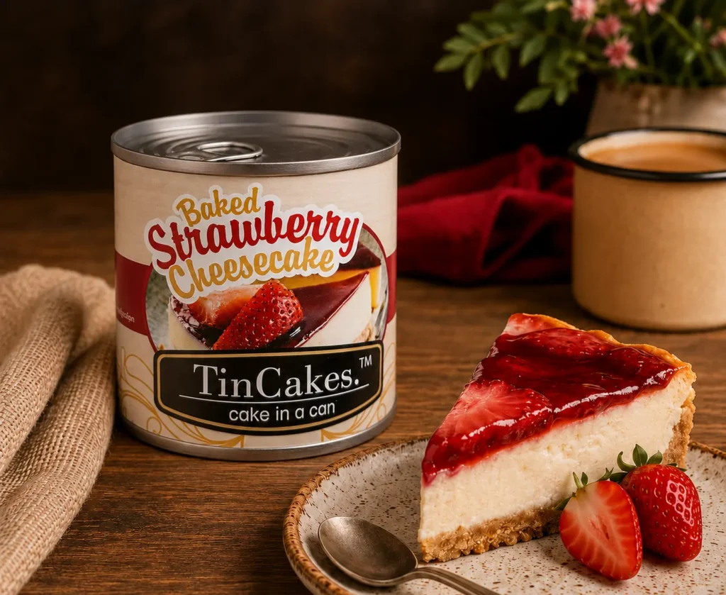 Baked Strawberry Cheesecake TinCake